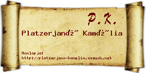 Platzerjanó Kamélia névjegykártya